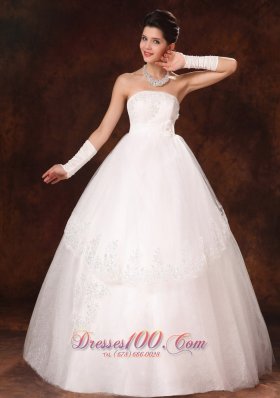 Designer Ball Gown Appliques Church Wedding Dress Winter