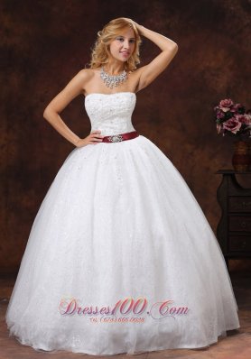 Lace Beading Decorate Ball Gown Wedding Dress Colored