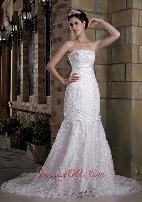 Mermaid Beaded Chapel Train Wedding Bridal Gowns