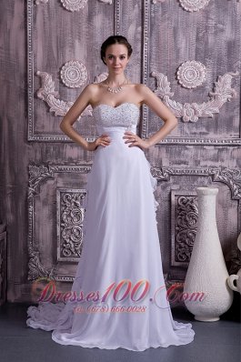 Sassy Empire Sweetheart Wedding Dress Chiffon