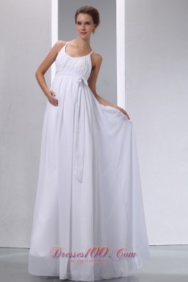 Elegant Classy Scoop Wedding Dress Chiffon Ruches