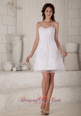 Cute A-line Princess Straps Mini-length Wedding Dress