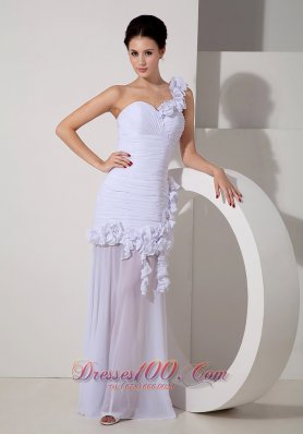 Custom One Shoulder Bridal Wedding Dress Chiffon Floral