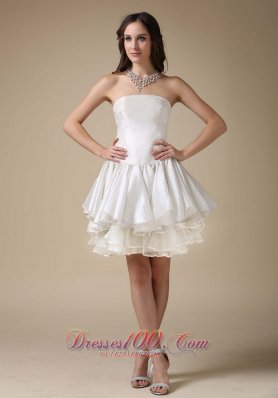 Beautiful Strapless Woven Satin Organza Wedding Dress