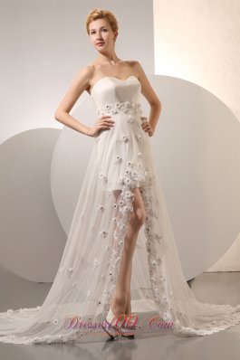 Showy Sweetheart Organza Taffeta Floral Wedding Dress