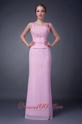 Baby Pink Straps Motb Dress Chiffon