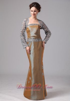 Mermaid Mother Dress Jacket Olive Green Appliques