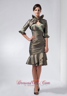 2013 Mother Dress Olive Green Column Appliques