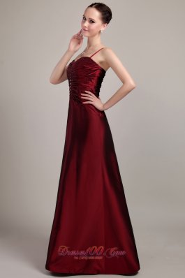 Spaghetti Straps Beading Burgundy Mother of the Bride Dress