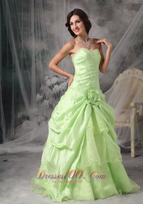 Beading Hand Made Flower Layered Ruffles Prom Gowns
