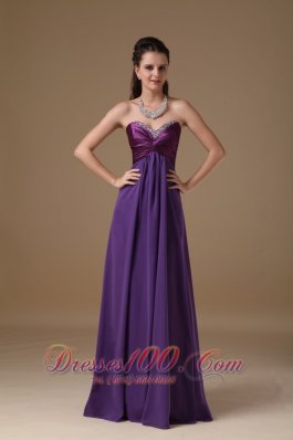 Taffeta and Chiffon Beading Prom Dress Empire