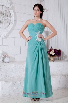 Appliques Prom bridesmaid dress Turquoise
