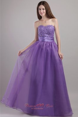 Purple Prom Pageant Dress Empire Sweetheart Beading