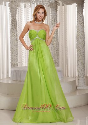 Elegant Prom Holiday Dress Green Beading and Ruching