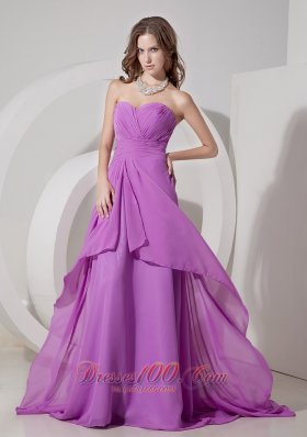 Low Price Lavender Empire Pleated Prom Dress