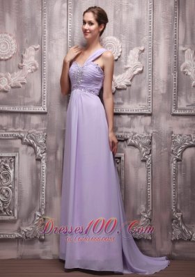 Lilac 2013 Prom Evening Dress One Shoulder Beading