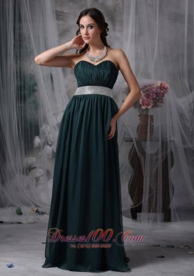 Dark Green Prom Evening Dress Belt Brush Sash