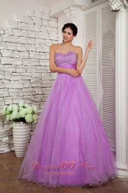 Lavender A-line Beading Organza 2013 Prom Dress