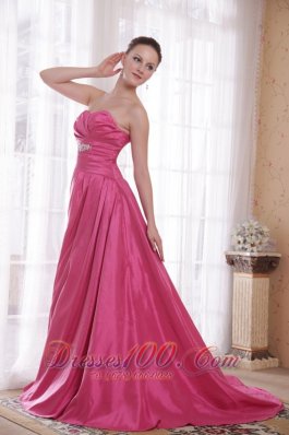 Lace up Rose Pink Court A-line Prom Dress Beaded