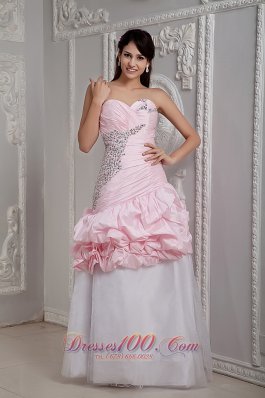 Two-toned Beading Taffeta Graduation Dress Mermaid Style