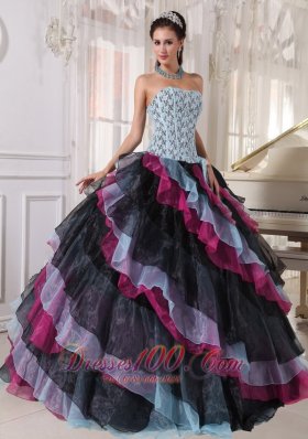 Colorful Quinceanera Dress Layer Floor Length