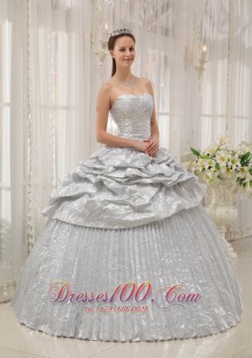 Silver Sweetheart Pick-ups Quinceanera Dress Ruch