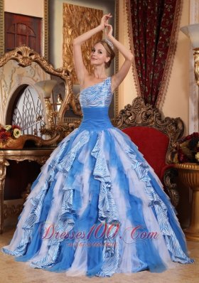 One Shoulder Multi-color Quinceanera Dress Ball Gown