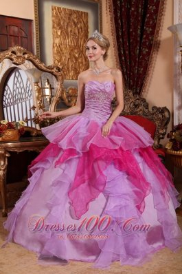 Multi-color Quinceanera Dress Ruffles Ball Gown Sweetheart