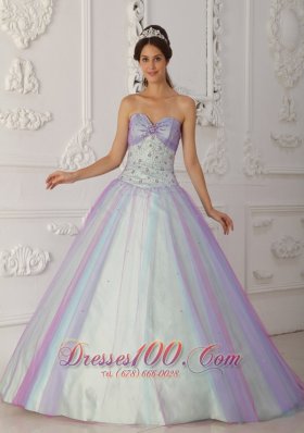 Sweetheart Multi-color A-line Beading Sweet 15 Dress