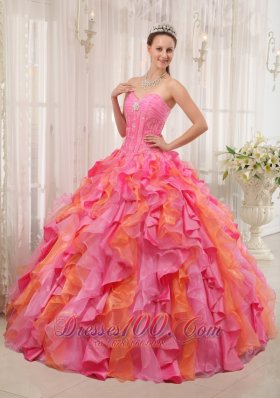 Sweetheart Beading Multi-color Quinceanera Dress Ball Gown