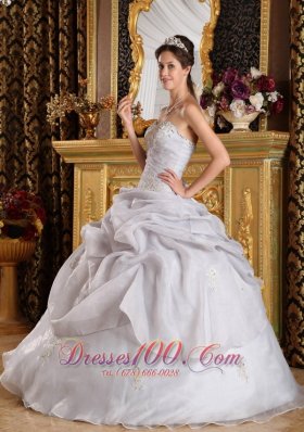Quinceanera Ruched Dress Sweetheart Organza Beading