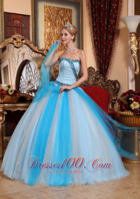 Sweetheart Ruched Trendy Tulle Beading Quinceanera Dress