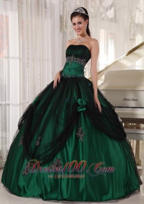 Pretty Green Tulle and Taffeta Beading Quinceneara Dresses