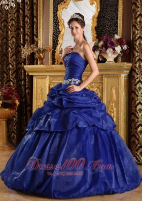 Discount Royal Blue Appliques Sweet 16 Dress