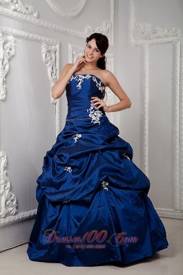 Royal Blue Sweetheart Sash Floor-length Dress for Quinceanera