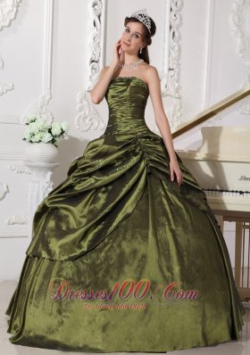 Ball Gown Taffeta Beading Quinceanera Dress for Sweet 16