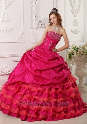 Affordable Red Quinceanera Dress Around 200 Beading Strapless