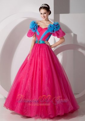 Unique Hot Pink Off the Shoulder Quincenera Dress