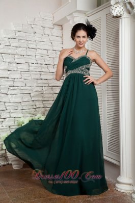 Spaghetti Straps Dark Green Mother's Dress