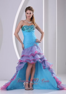 High-low Layered Multi-color Mermaid Prom Dress