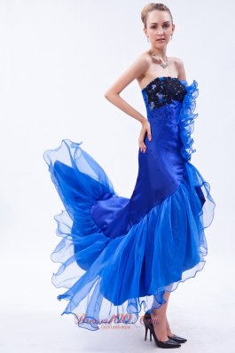 Fish Like High-low Mermaid Royal Blue Prom Dress
