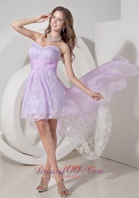 Light Lilac Princess Mini High-low Prom Dress