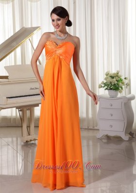 Sweetheart Orange Prom Evening Dress with Beading Trends