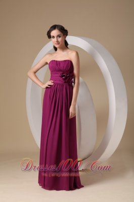 Violet Purple Prom Gown Sheath Strapless On Sale Chiffon