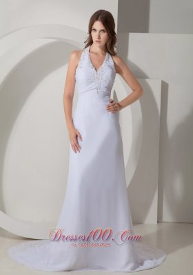 Wonderful Halter Wedding Dress Chiffon On Sale