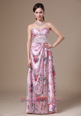 Print Beading Column Sweetheart 2013 Maxi Dress