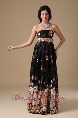 Multi-color Empire Prom Gown Floor-length Printing