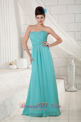 Turquoise Bridesmaid Dress Empire Sweetheart Chiffon Ruch