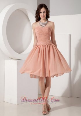 Ruched Empire Knee-length Chiffon Evening Dama Dresses