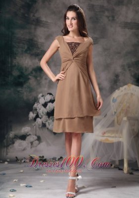 Brown Short Prom Homecoming Dress Mini-length Organza